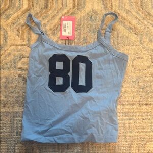 Edikted Light Blue Camisole with Bold Number Print